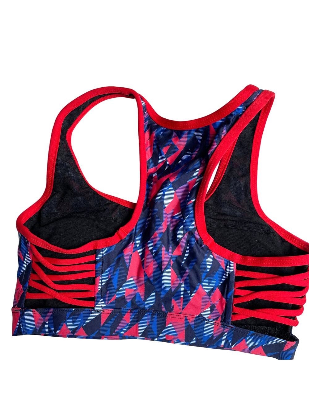 TYR Polar Harley Medium Support Sport Bra Top - Blue Red Size Small 4/6  SAMPLE